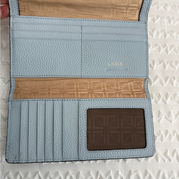 LODIS BLUE Kate Classic Pebbled Leather RFID Slim Large Flap Snap Wallet~UNIQUE - Picture 3 of 12
